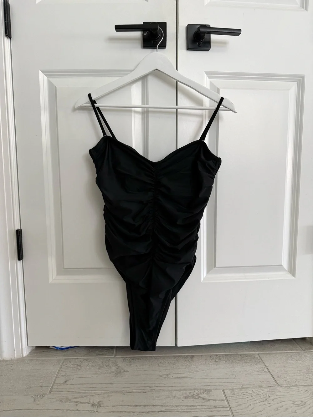J. Crew Black Ruched Sweetheart One-Piece Swimsuit 12